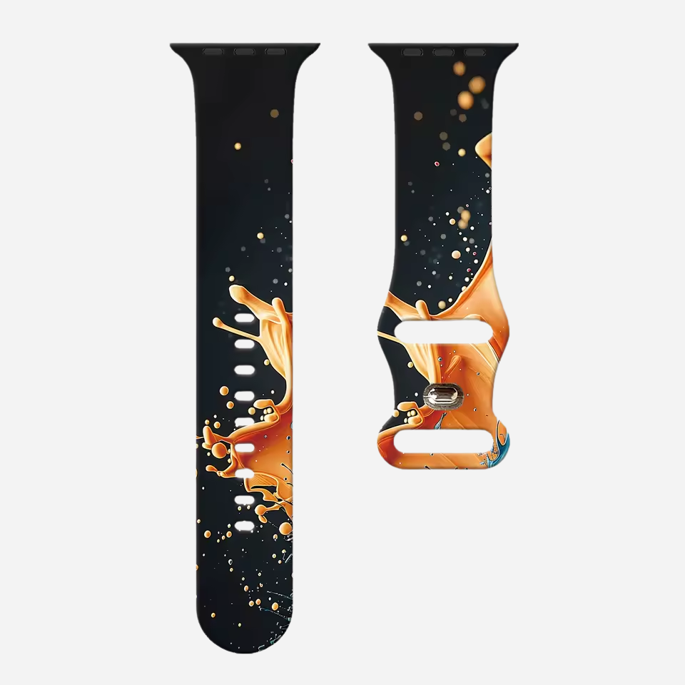 Apple Watch bandje met abstract gekleurd patroon - silicone - compatibel met Series 3-10, SE, Ultra, Ultra 2 - maten 38-49 mm