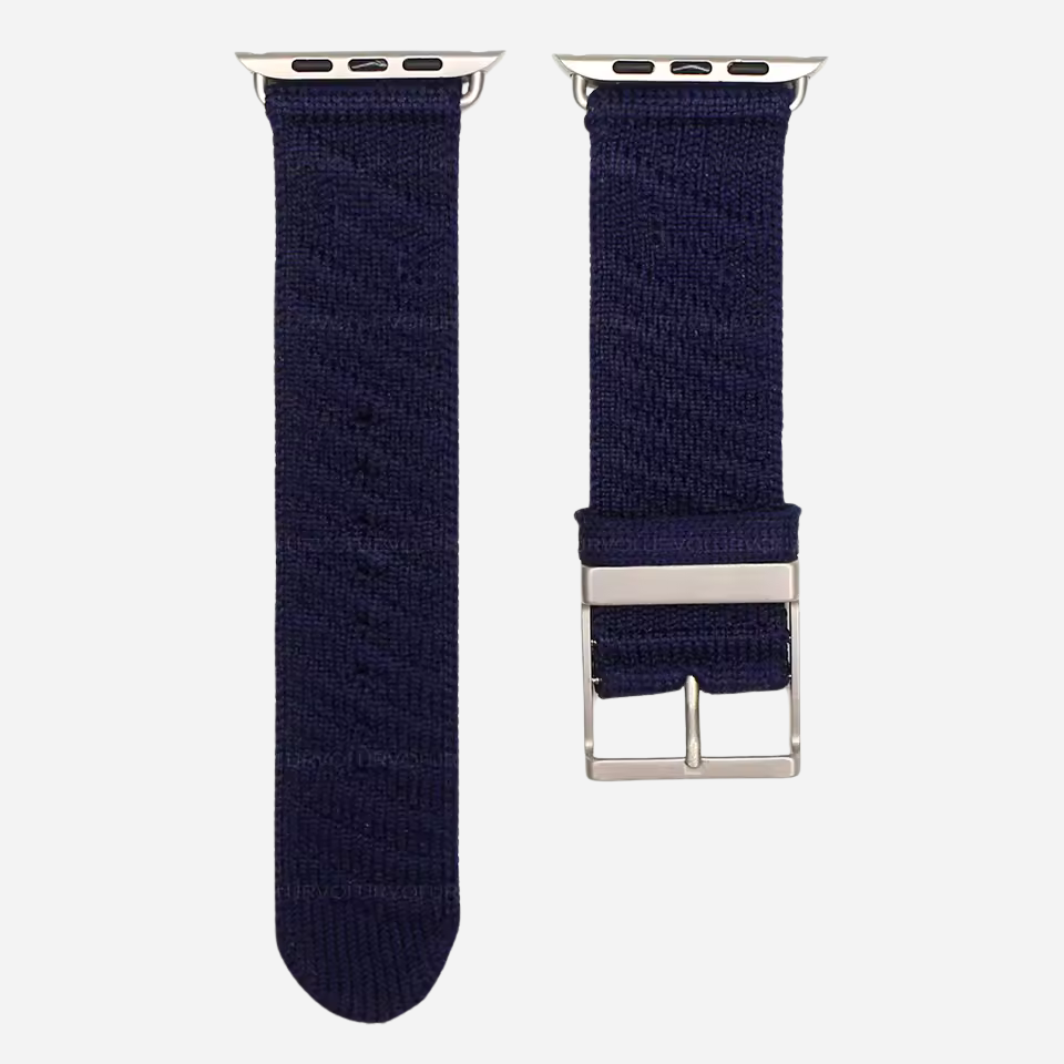 Dunkelblaues Nylonarmband für Apple Watch – Klassischer Look mit Edelstahlschließe, kompatibel mit allen Apple Watch Größen – bandkult.de