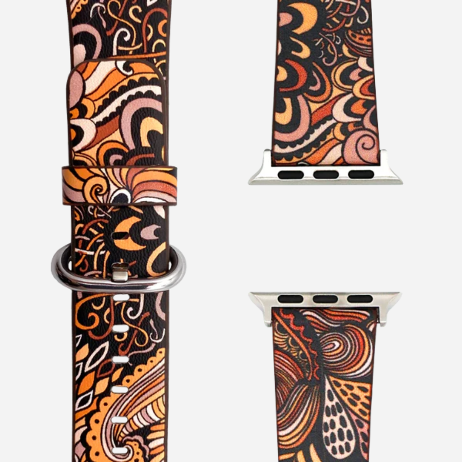 Hippie Kunstleder Armband für Apple Watch – kompatibel mit Series 1–11, SE