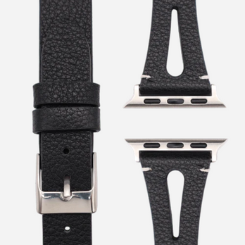 Schmales florales Kunstleder Armband für Apple Watch – kompatibel mit Series 1-10, SE, Ultra & Ultra 2 – zweite Ansicht