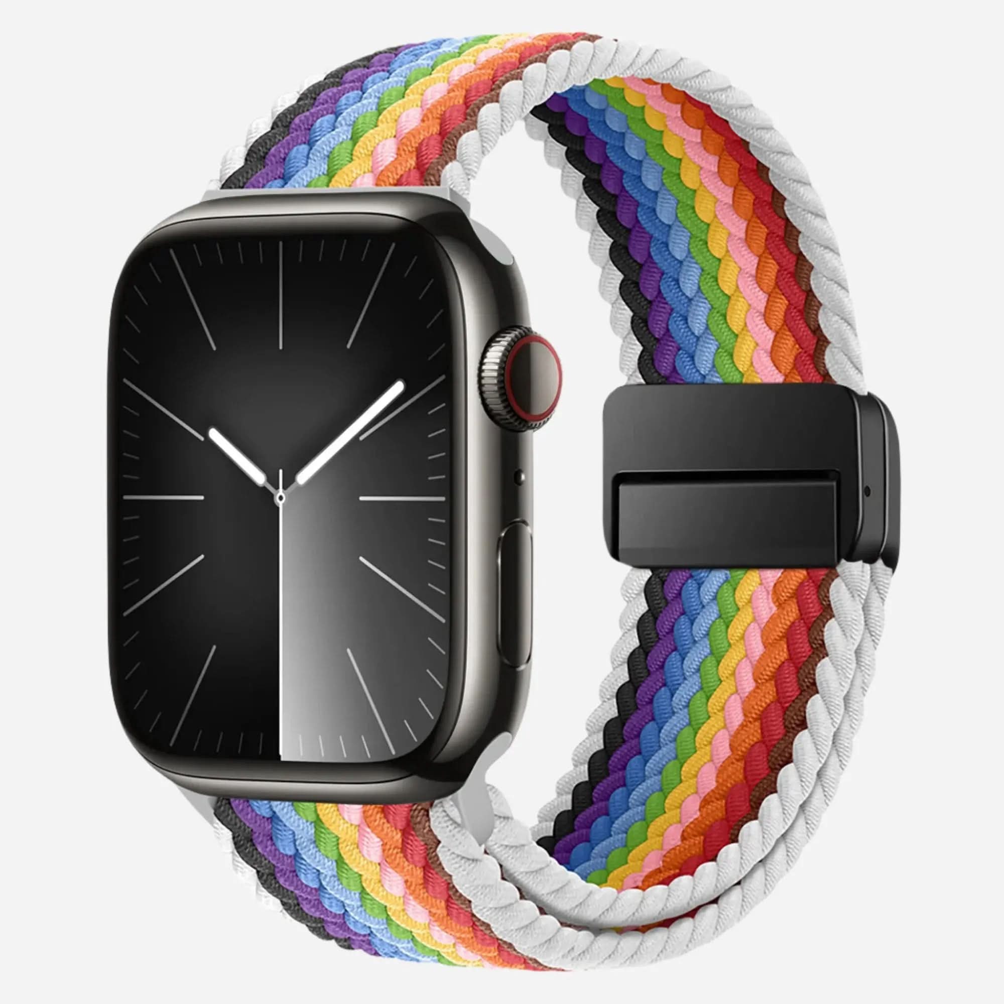 MillesTECband Geflochtenes Apple Watch Armband "Casual" Rainbow Edition - MillesTEC