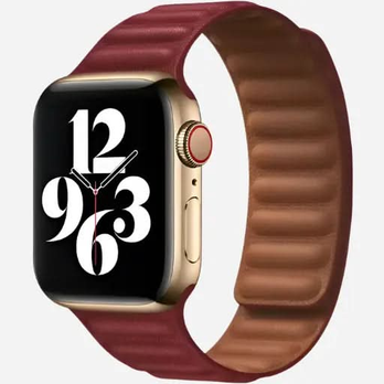 Apple Watch Lederarmband Grau – Bumpy Echtleder mit Magnetverschluss | bandkult® – zweite Ansicht