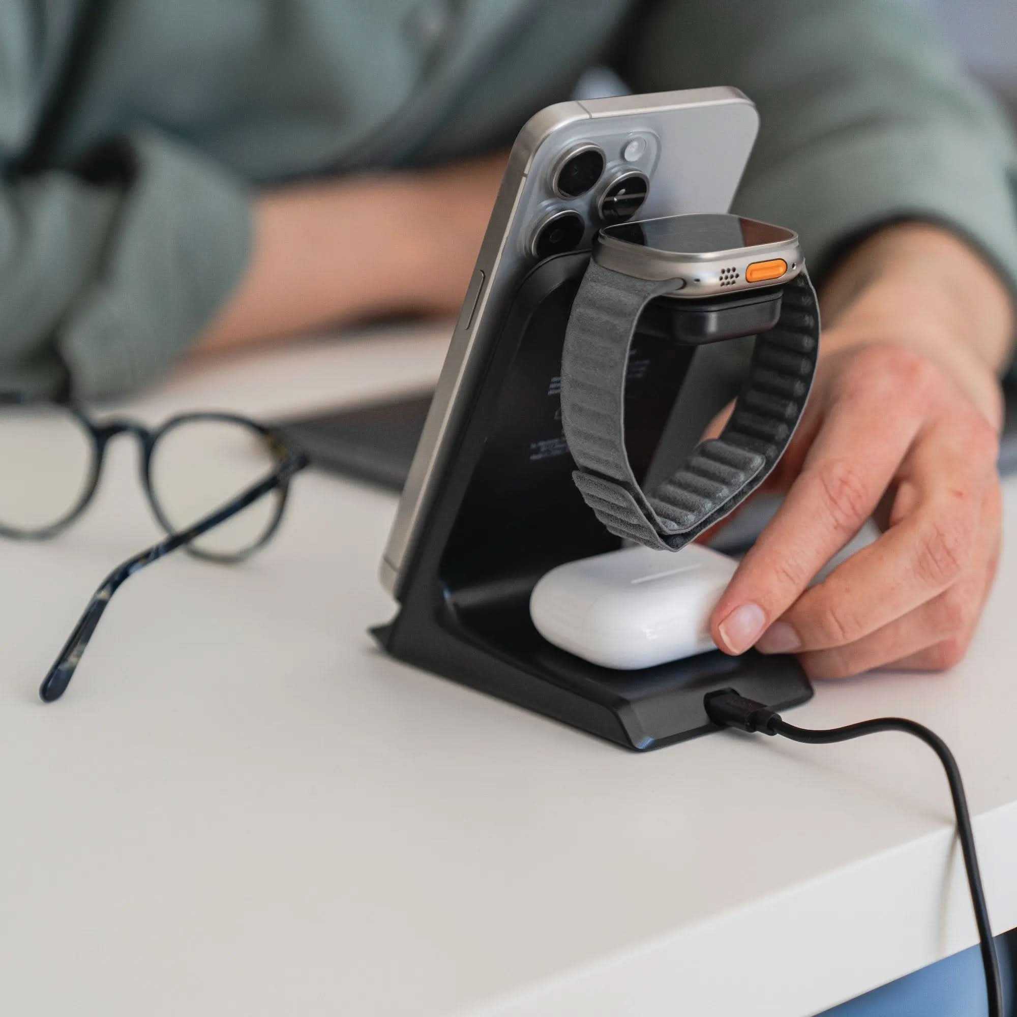 3in1 Ladestation für iPhone, Apple Watch und AirPods - MillesTEC-