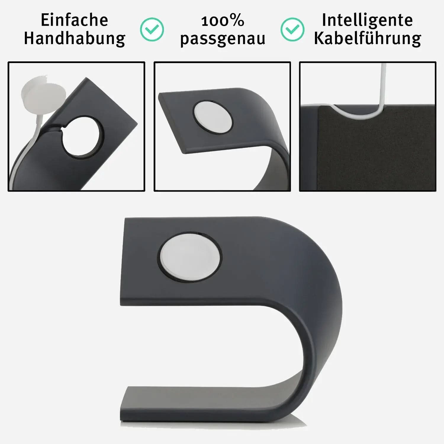 MillesTECband Aluminium Apple Watch Ständer schwarz MillesTEC