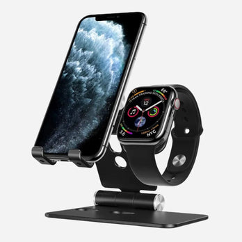 bandkult Aluminum Ständer für iPhone und Apple Watch - Schwarz