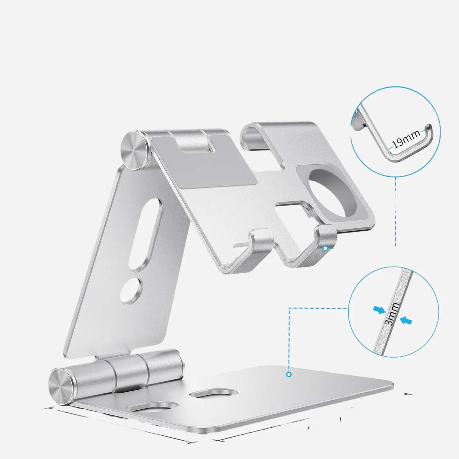 MillesTECband Aluminum Ständer für iPhone und Apple Watch - Silber - MillesTEC
