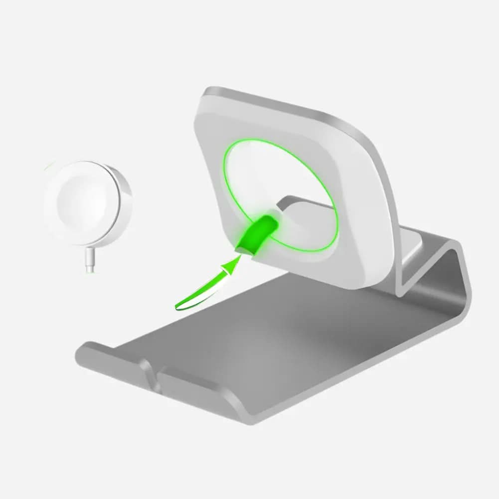 MillesTECband Apple Watch Ladestation aus Aluminium - Silber - MillesTEC