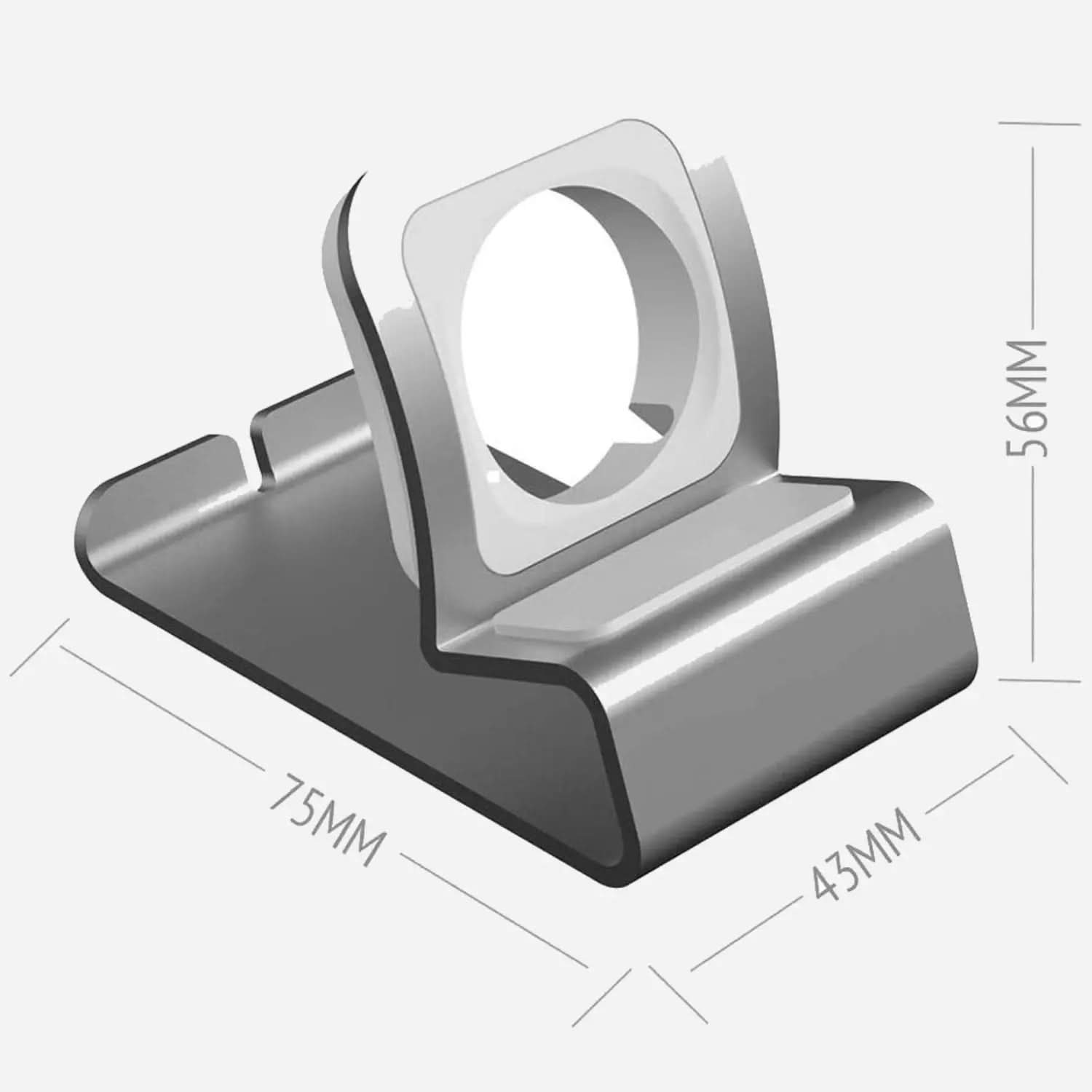 MillesTECband Apple Watch Ladestation aus Aluminium - Silber - MillesTEC
