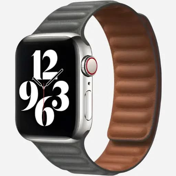 Apple Watch Lederarmband Grau – Bumpy Echtleder mit Magnetverschluss | bandkult®