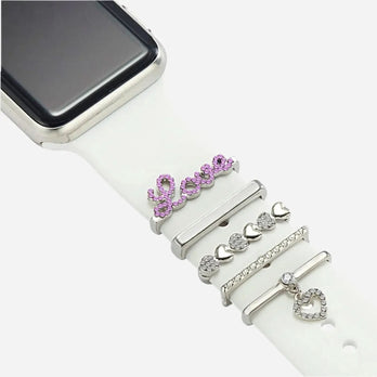 bandkult Apple Watch Charms "Violett Love" - Silber