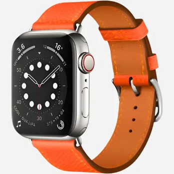 Apple Watch Lederarmband 44–49 mm – Torino Echtleder Orange | bandkult®