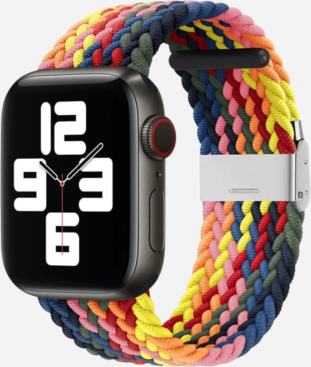 MillesTECband Braided Nylon Apple Watch Armband Klappschließe - 49/46/45/44 mm - Rainbow MillesTEC