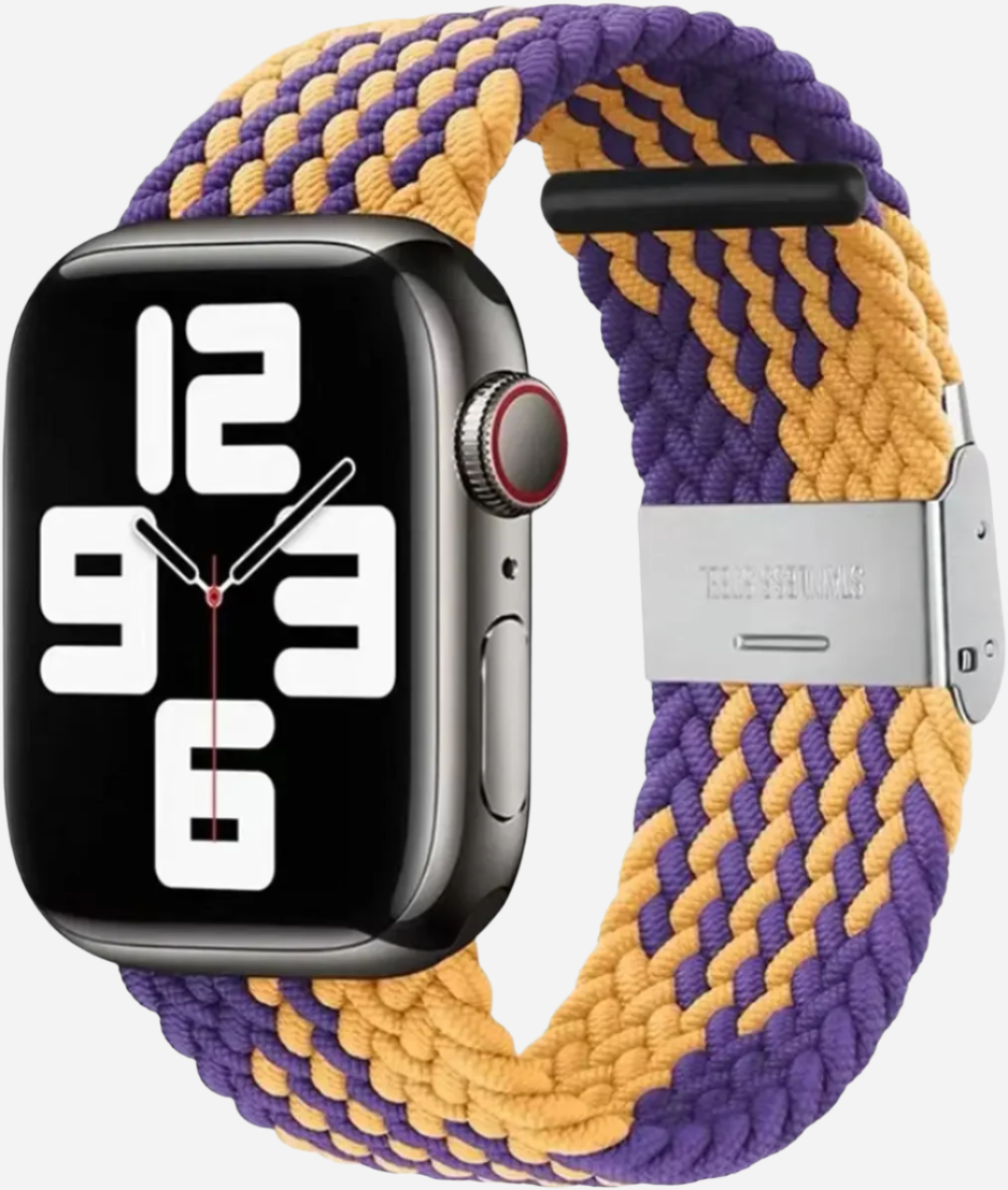 MillesTECband Braided Nylon Apple Watch Armband Klappschließe - 49/46/45/44 mm - Rainbow MillesTEC
