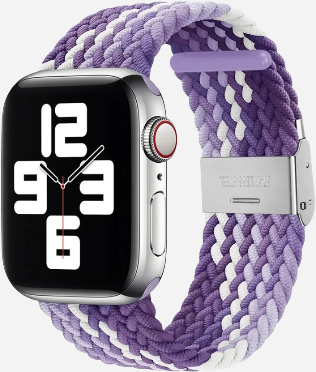 MillesTECband Braided Nylon Apple Watch Armband Klappschließe - 49/46/45/44 mm - Rainbow MillesTEC