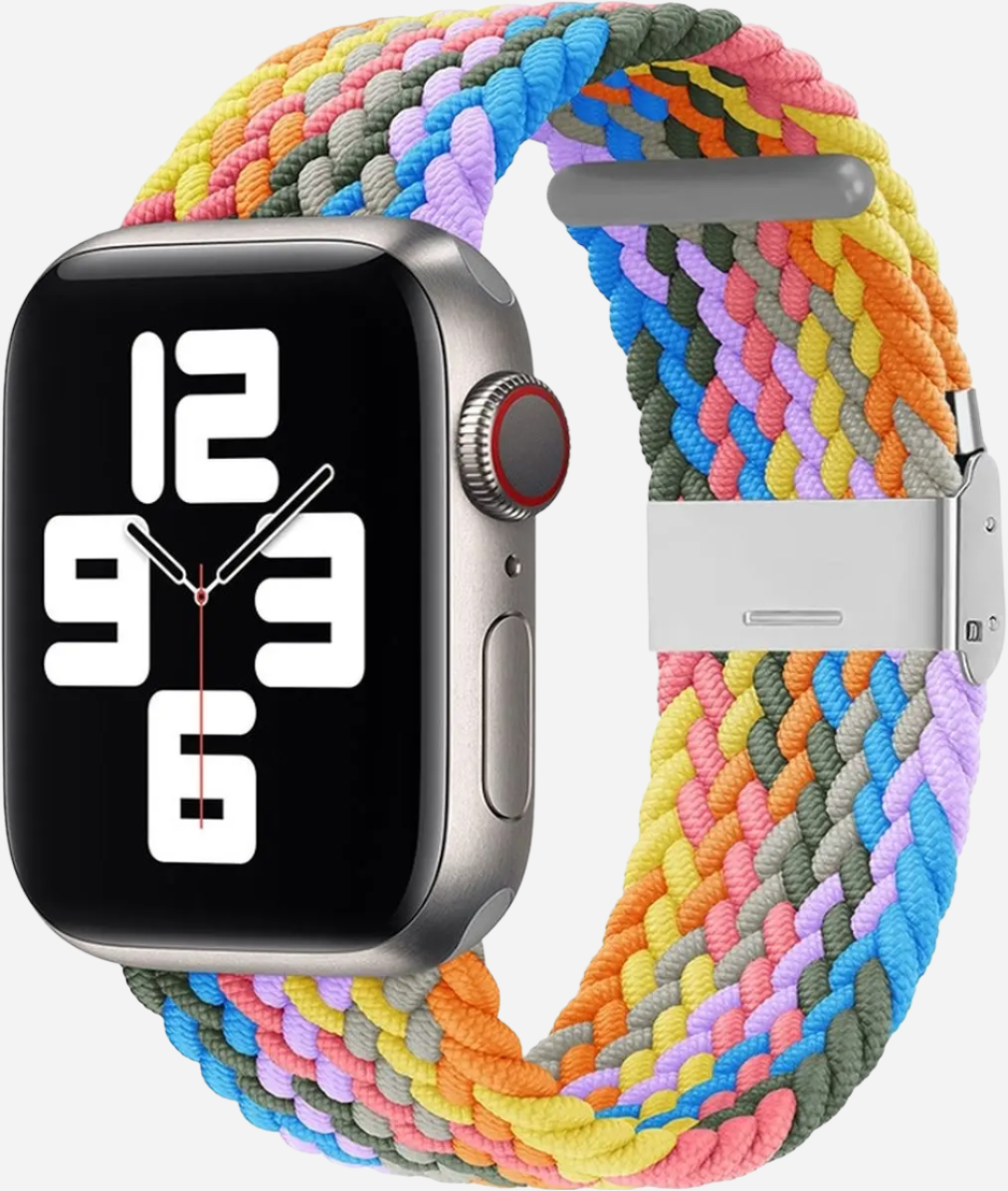MillesTECband Braided Nylon Apple Watch Armband Klappschließe - 49/46/45/44 mm - Rainbow MillesTEC