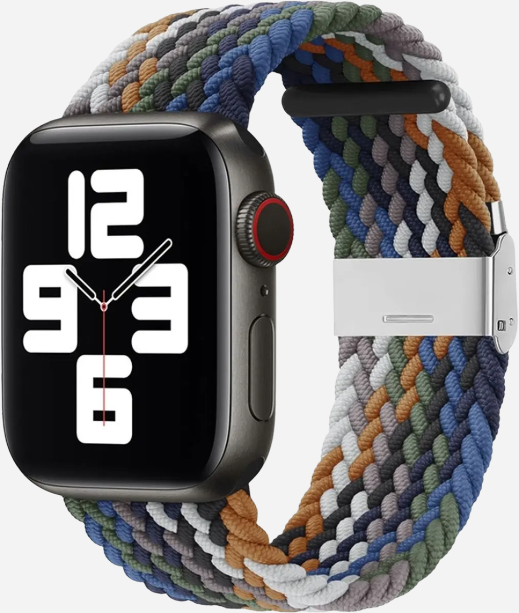 MillesTECband Braided Nylon Apple Watch Armband Klappschließe - 49/46/45/44 mm - Rainbow MillesTEC