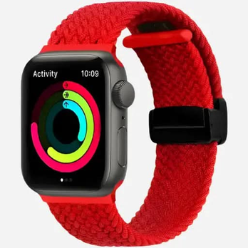 Apple Watch Armband Rot – Braided Mag Nylon mit Magnetverschluss | bandkult®