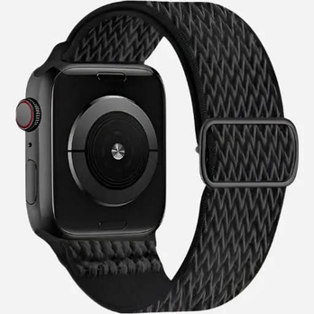 Apple Watch Nylonarmband 38–42 mm – W Texture Elastikband Schwarz | bandkult®