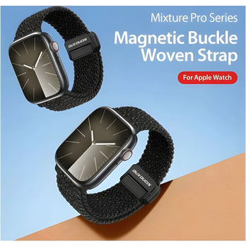 Apple Watch Armband 44–49 mm – Dux Ducis Mixture Pro Nylon mit Magnetverschluss | Schwarz – zweite Ansicht