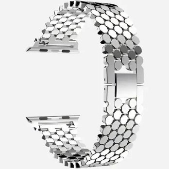 Apple Watch Edelstahlarmband – Honeycomb mit Dornschließe – 38–49 mm | bandkult® – Für Series 1–11, SE (1.–3. Gen.), Ultra, Ultra 2 & Ultra 3 – zweite Ansicht