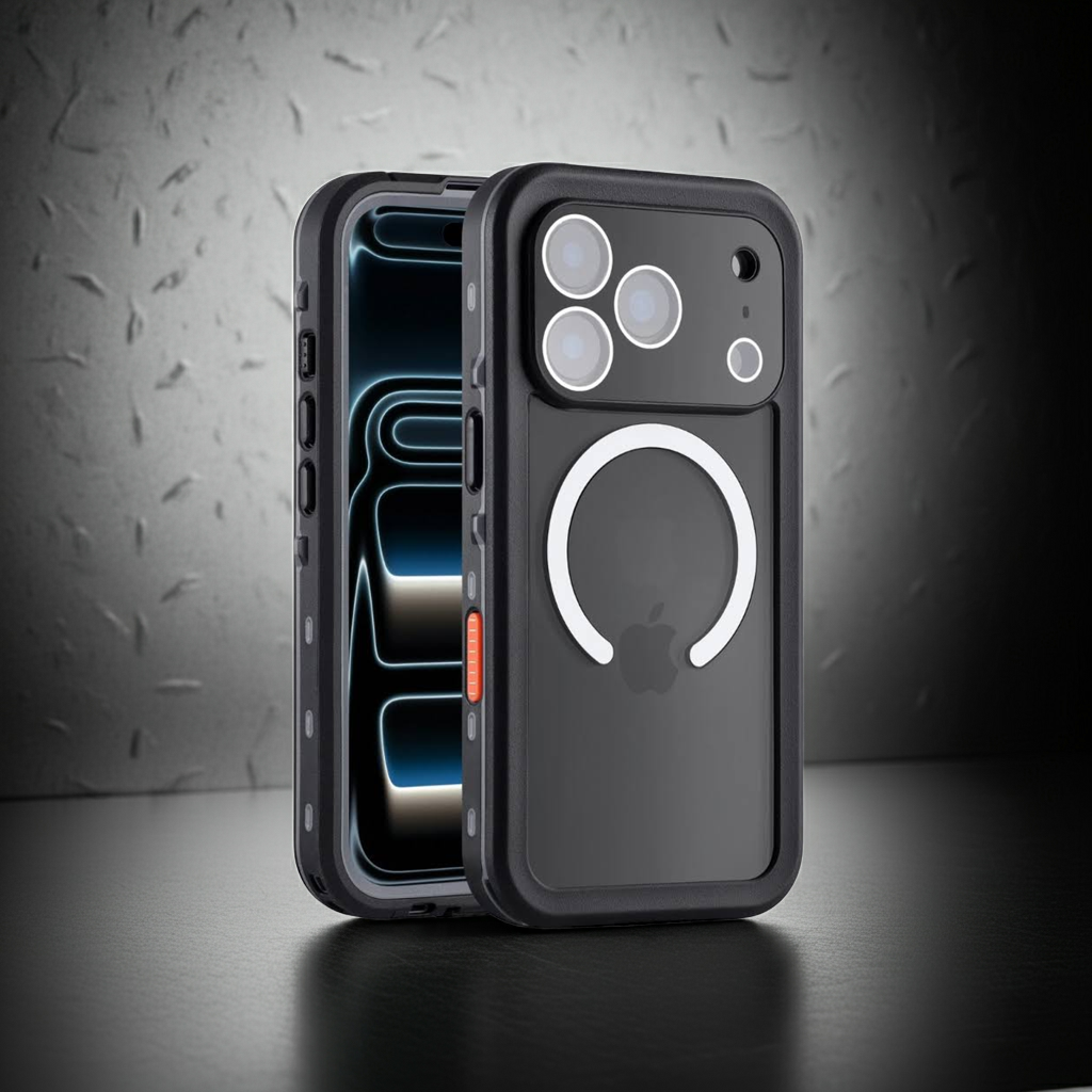 Wasserdichtes Actioncase für iPhone 17 Pro Max – 360°-Schutz, IP68, MagSafe-Ring (Front & Rückseite)