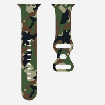 Apple Watch Armband – Camouflage Silikon – 38–49 mm – Für Series 3–10, SE, Ultra & Ultra 2