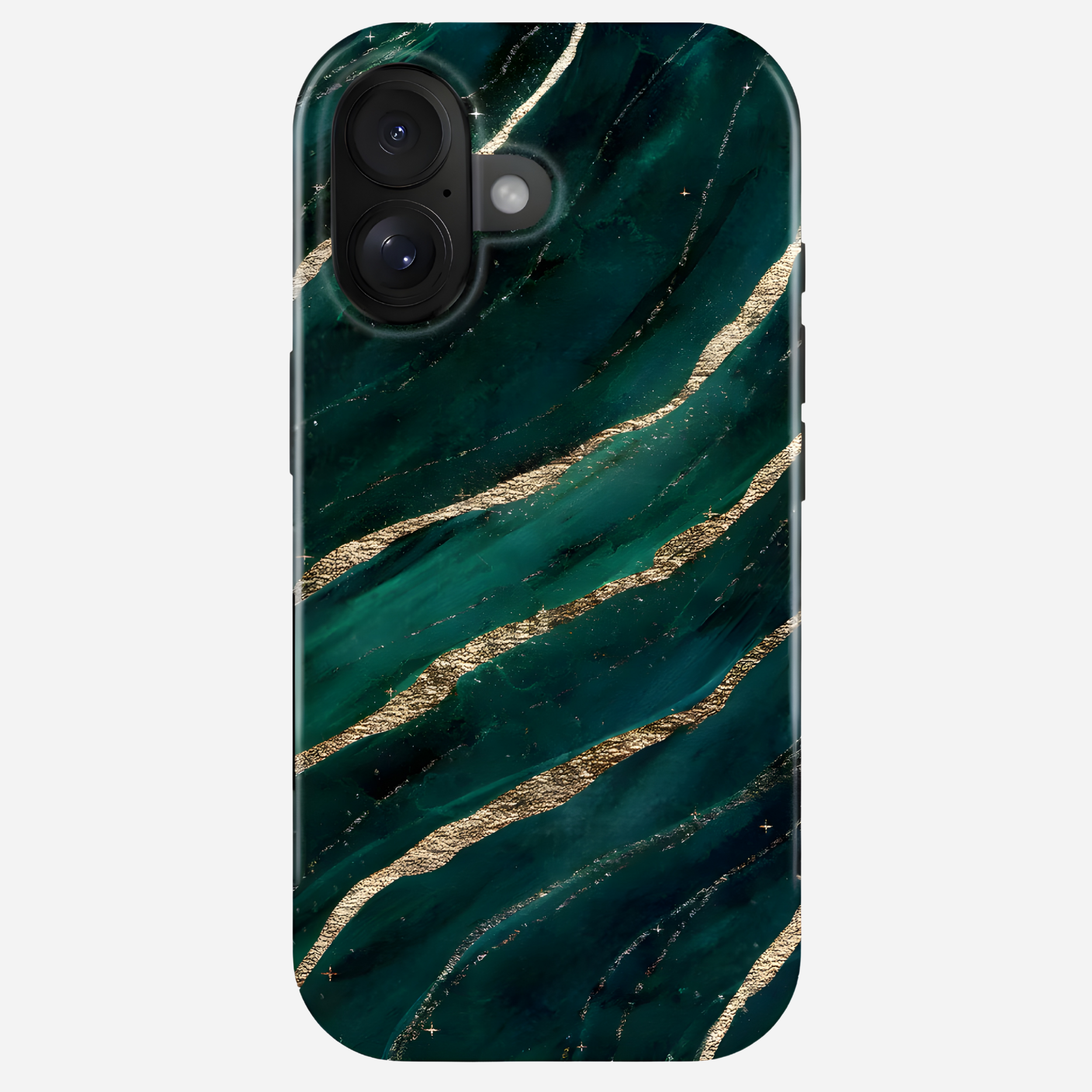 iPhone 16 Hülle – Green Marble Gold Design – Fashion Case von bandkult