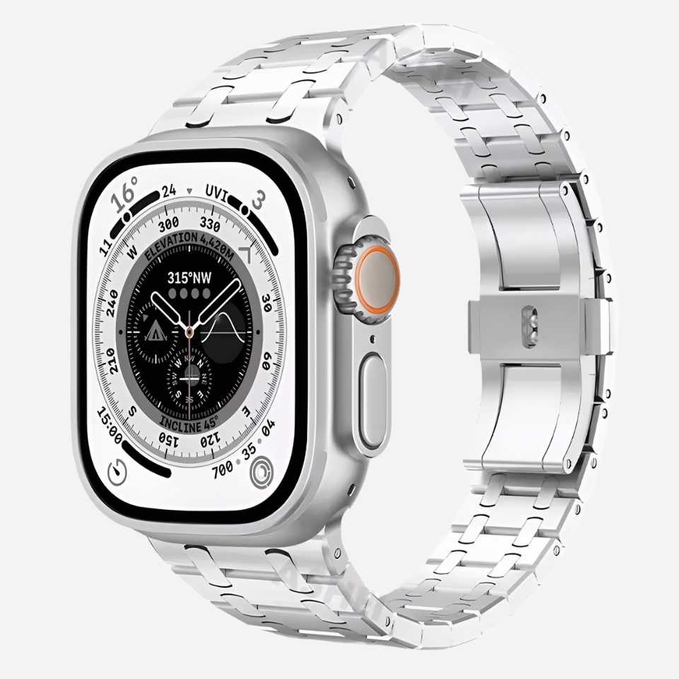TitanLink™ – Klassisches Edelstahl-Armband für Apple Watch (Ultra, Series 3–9, SE)