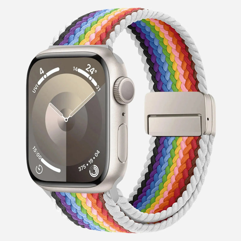 bandkult Geflochtenes Apple Watch Armband "Casual" Rainbow Edition