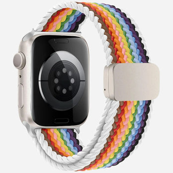 bandkult Geflochtenes Apple Watch Armband "Casual" Rainbow Edition – zweite Ansicht