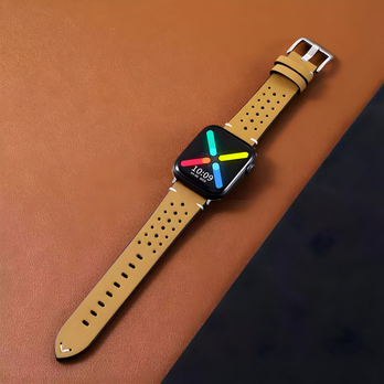AeroStrap Lederarmband für Apple Watch – Sportlich & Atmungsaktiv – Verschiedene Farben (38–49 mm)