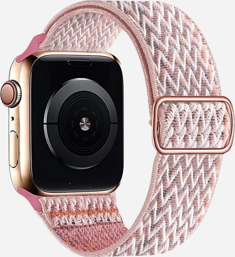 bandkult W Texture Nylon Apple Watch Armband Elastisches Band - 42/41/40/38 mm - Roségold