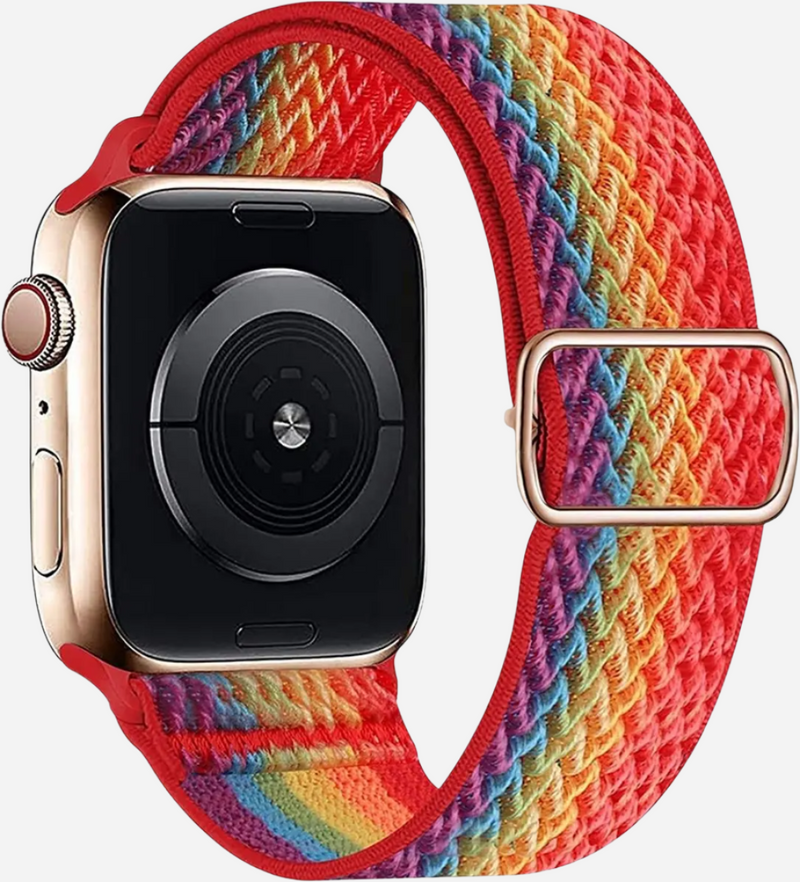bandkult W Texture Nylon Apple Watch Armband Elastisches Band - 42/41/40/38 mm - Roségold – zweite Ansicht