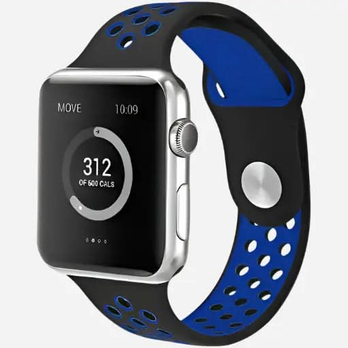 Apple Watch Sportarmband 44–49 mm – Sport Plus Silikonband Schwarz/Grau | bandkult® – zweite Ansicht