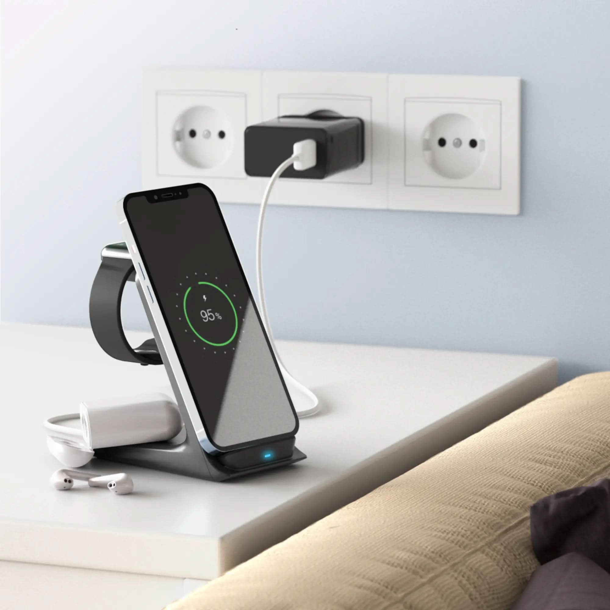 3in1 Ladestation für iPhone, Apple Watch und AirPods - MillesTEC-