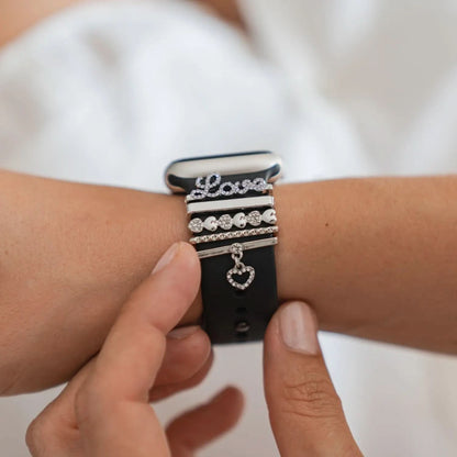 MilesTECband Apple Watch Charms "Violett Love" - Silber - MillesTEC