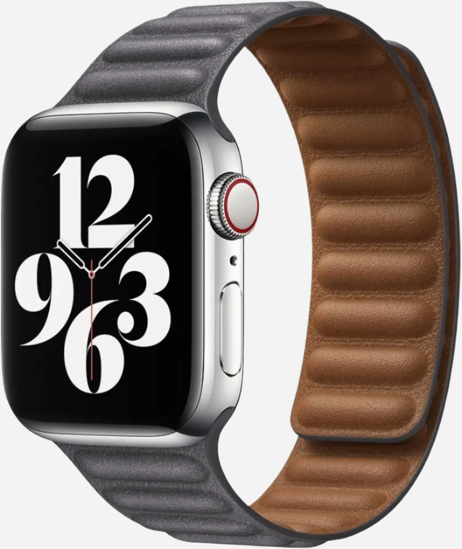 MillesTECband Bumpy Leder Apple Watch Armband Magnetverschluss - 49/46/45/44 mm - Grau MillesTEC