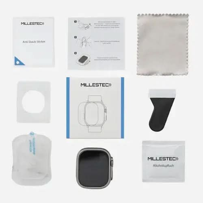 CRYSTAL CLEAR Displayschutz Apple Watch Ultra Schutzfolie GLAS für Apple Watch Ultra 49 mm - 2er Set MillesTEC