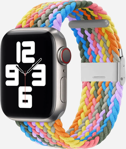 MillesTECband Braided Nylon Apple Watch Armband Klappschließe - 49/46/45/44 mm - Rainbow MillesTEC