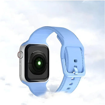 Apple Watch Silikonarmband – Dashed Band Schwarz mit Dornschließe | bandkult® – zweite Ansicht