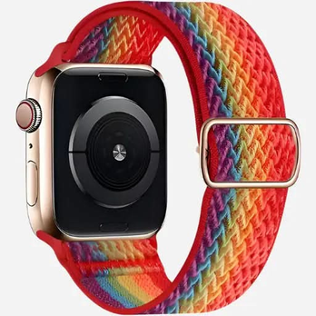 Apple Watch Nylonarmband 38–42 mm – W Texture Elastikband Schwarz | bandkult® – zweite Ansicht