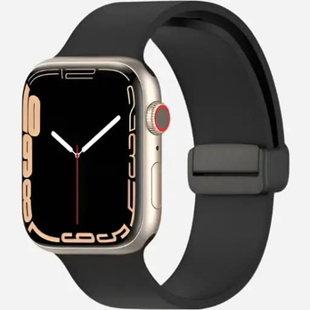 Apple Watch Armband 44–49 mm – Sport Mag Silikonband mit Magnetverschluss | Schwarz | bandkult®