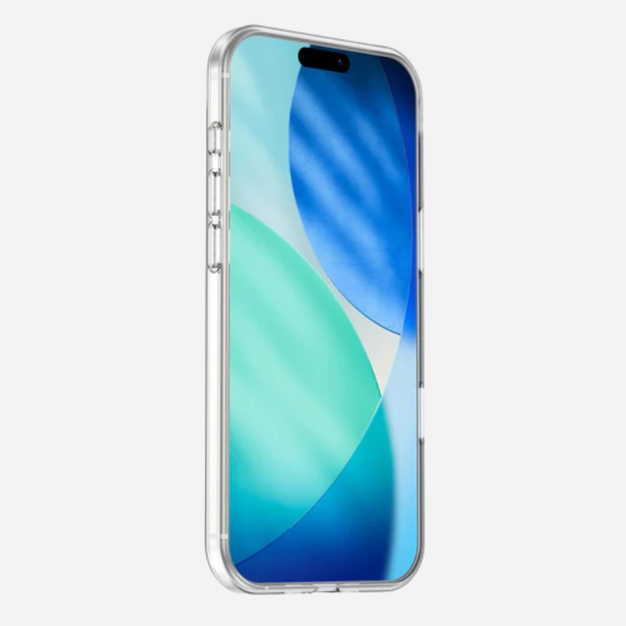 Frontansicht Invisible Air Case für iPhone 17 Air – dünnes, flexibles TPU mit präzisen Tasten, Qi-kompatibel