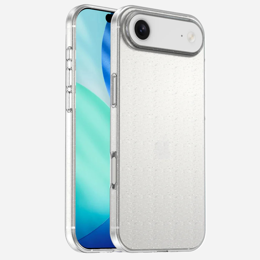 Glitter Case für iPhone 17 Air – transparente Schutzhülle mit Glitzereffekt, Vorder- und Rückseite
