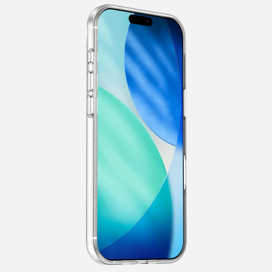 Transparente Glitzerhülle für iPhone 17 Air – stoßabsorbierendes TPU-Case mit Display-Schutzrand