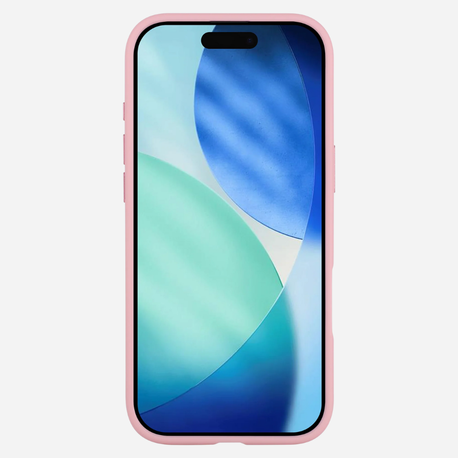 Bandkult iPhone Hülle, mattes Solid Case in Rosa – Frontansicht mit schlankem TPU-Rahmen und erhöhtem Displayschutz, MagSafe-kompatibel.