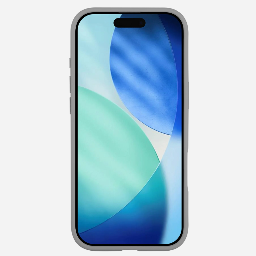 Bandkult iPhone Air Hülle Grau – Frontansicht; passgenauer Sitz, schlanker Rand, minimalistischer Look.