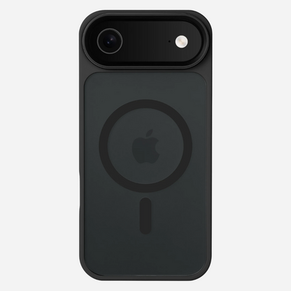 Bandkult iPhone Air Hülle Schwarz – Rückansicht; dunkler PC-Rücken mit MagSafe-Ring und verstärkter Kameraleiste.